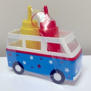 NWT Target bullseye playground VW bus condiment holder, ketchup & mustard bottle